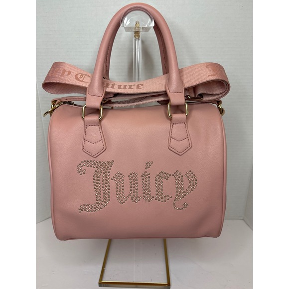 Juicy Couture Handbags - Juicy Couture Pink Studded Logo Satchel Crossbody Bag Gold Hardware -see notes